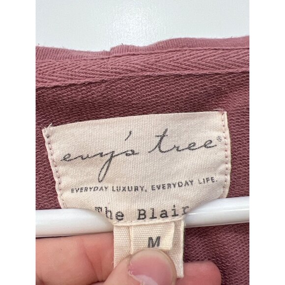 Evys Tree The Blair Full Zip Hoodie Sweatshirt Size Medium Lace Relaxed Fit Pink - Picture 3 of 6
